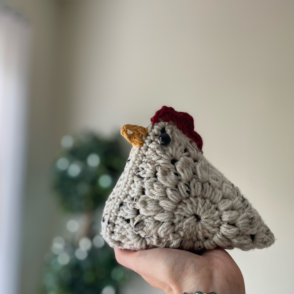 Handcrafted Crochet Chicken, Chicken Lady, Farmhouse Decor